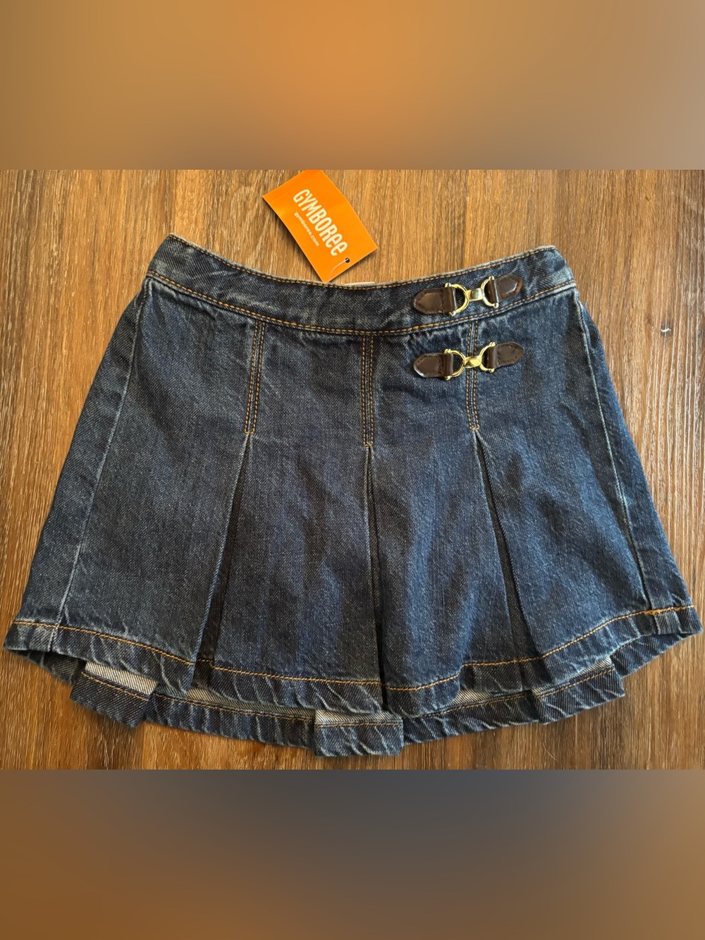 Gymboree Blue Denim Pleated Skort with Buckle Accents 5T